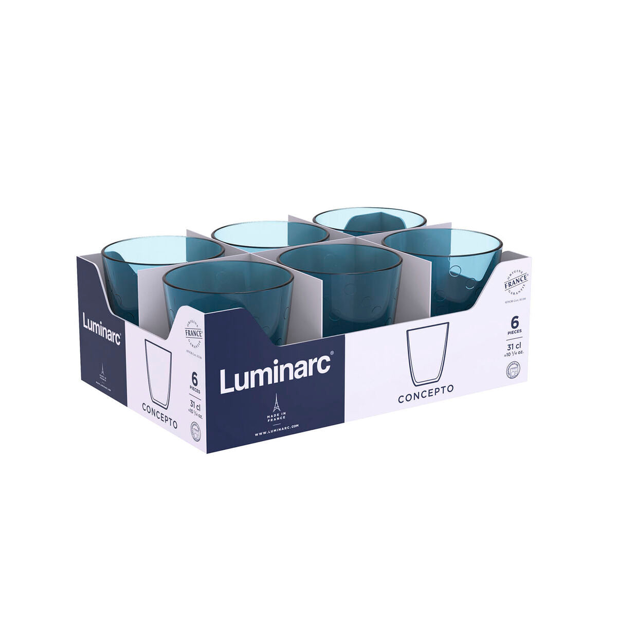 Verre Luminarc Concepto Pepite Bleu verre 310 ml (24 Unités)